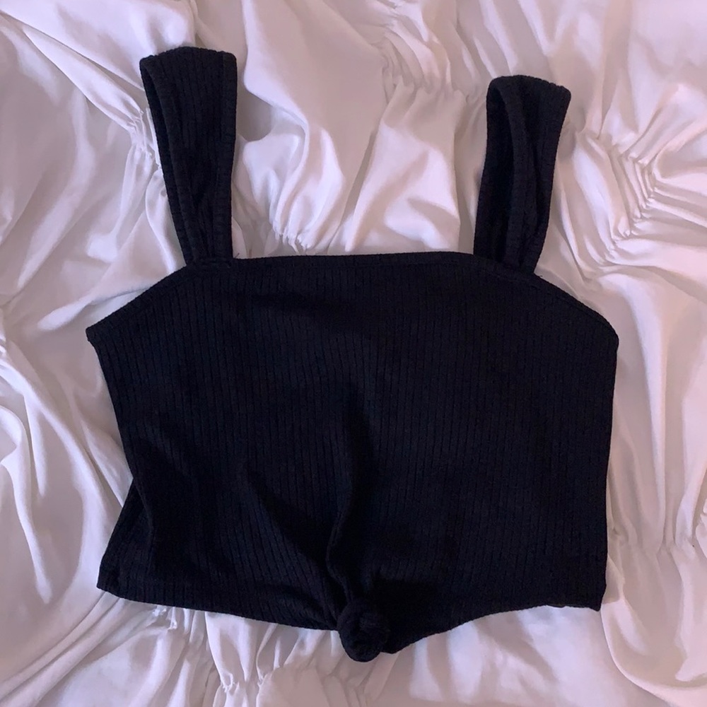 f21 black crop top